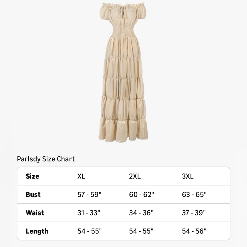 Beige Renaissance Chemise Dress – Size 3X - Picture 4 of 11